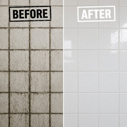 Before and after: bathroom tile grout cleaned